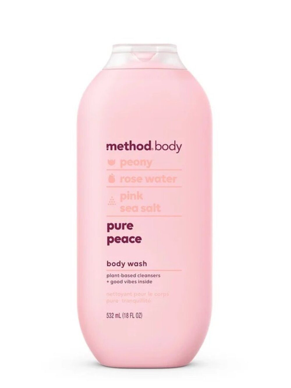 Method Body Wash Pure Peace Peony Rose Water 18 fl oz NWT